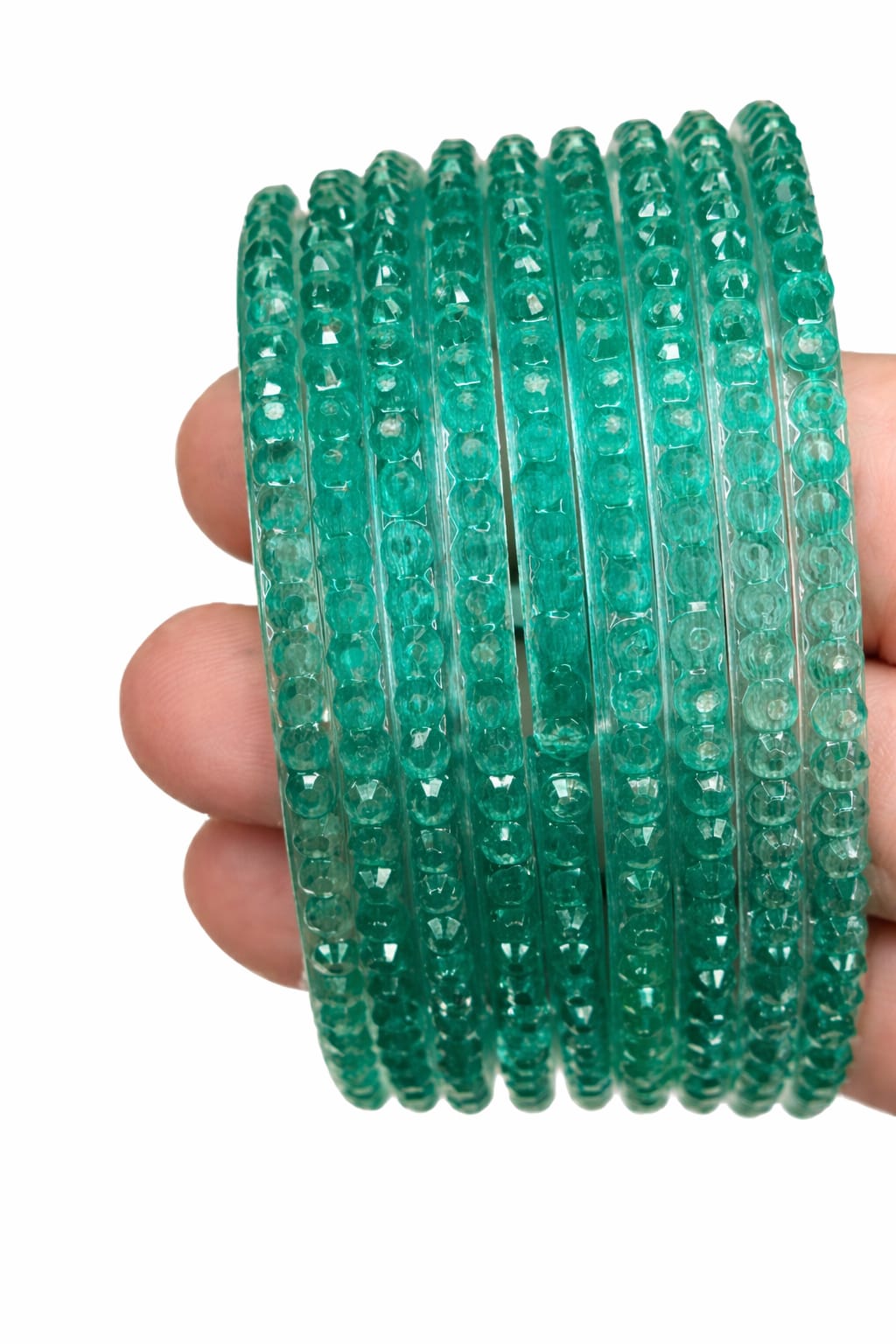 Glass bangles in ball designs