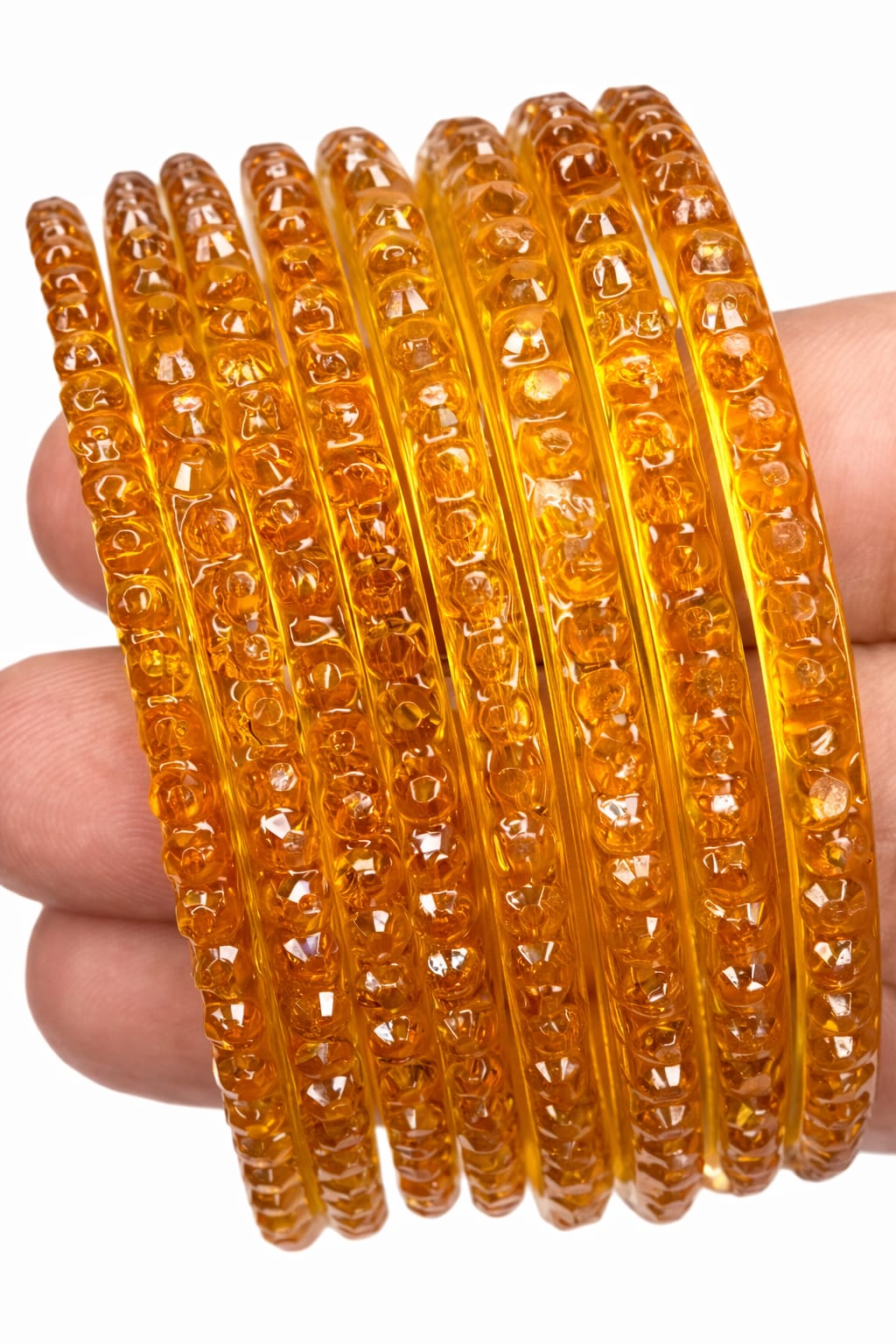 Glass bangles in ball designs