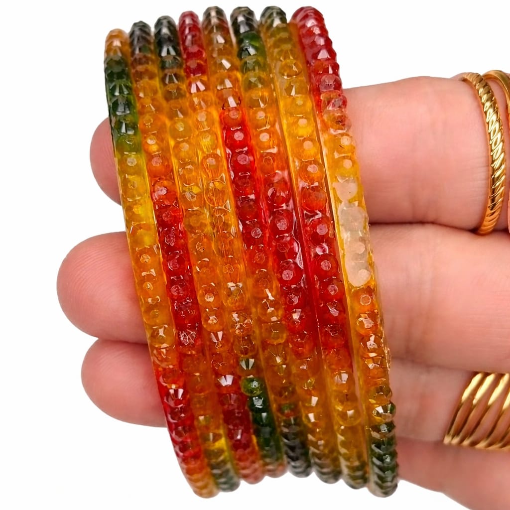 Glass bangles in ball designs