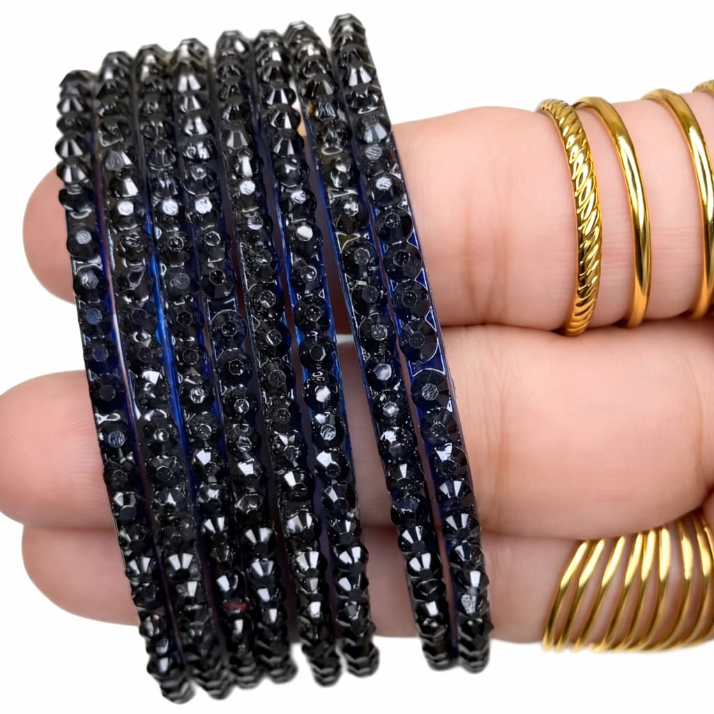 Glass bangles in ball designs