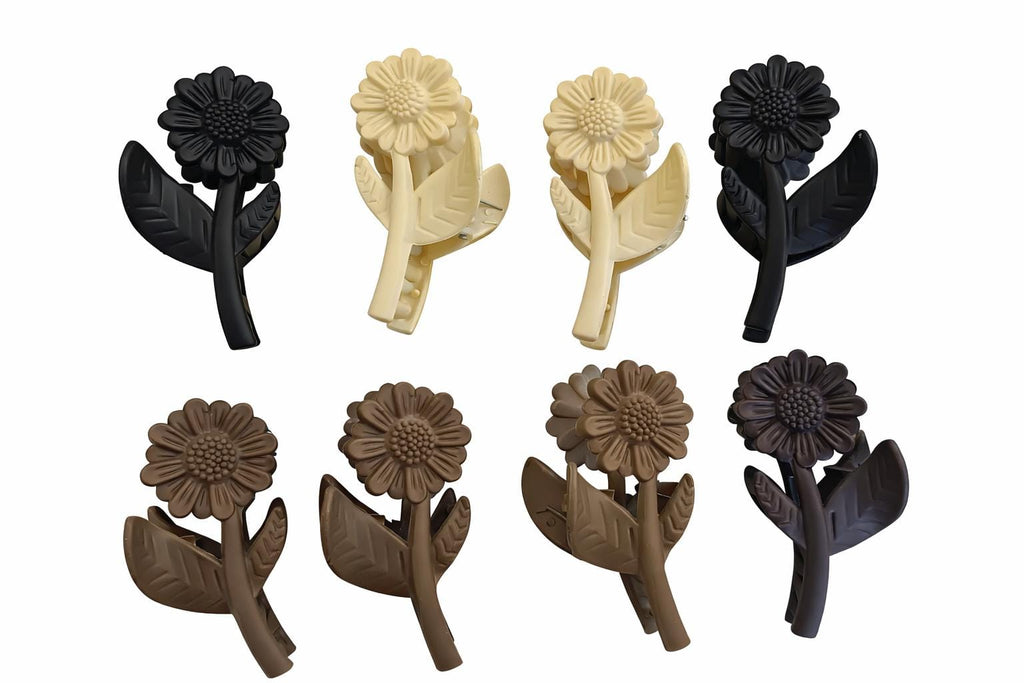 Flower with leaf designed hair clutches