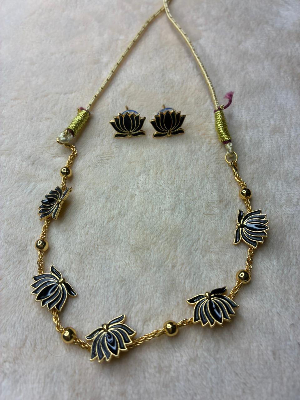 NEW STOCK arrived Lotus motif ONAM Special Neck piece with ear rings