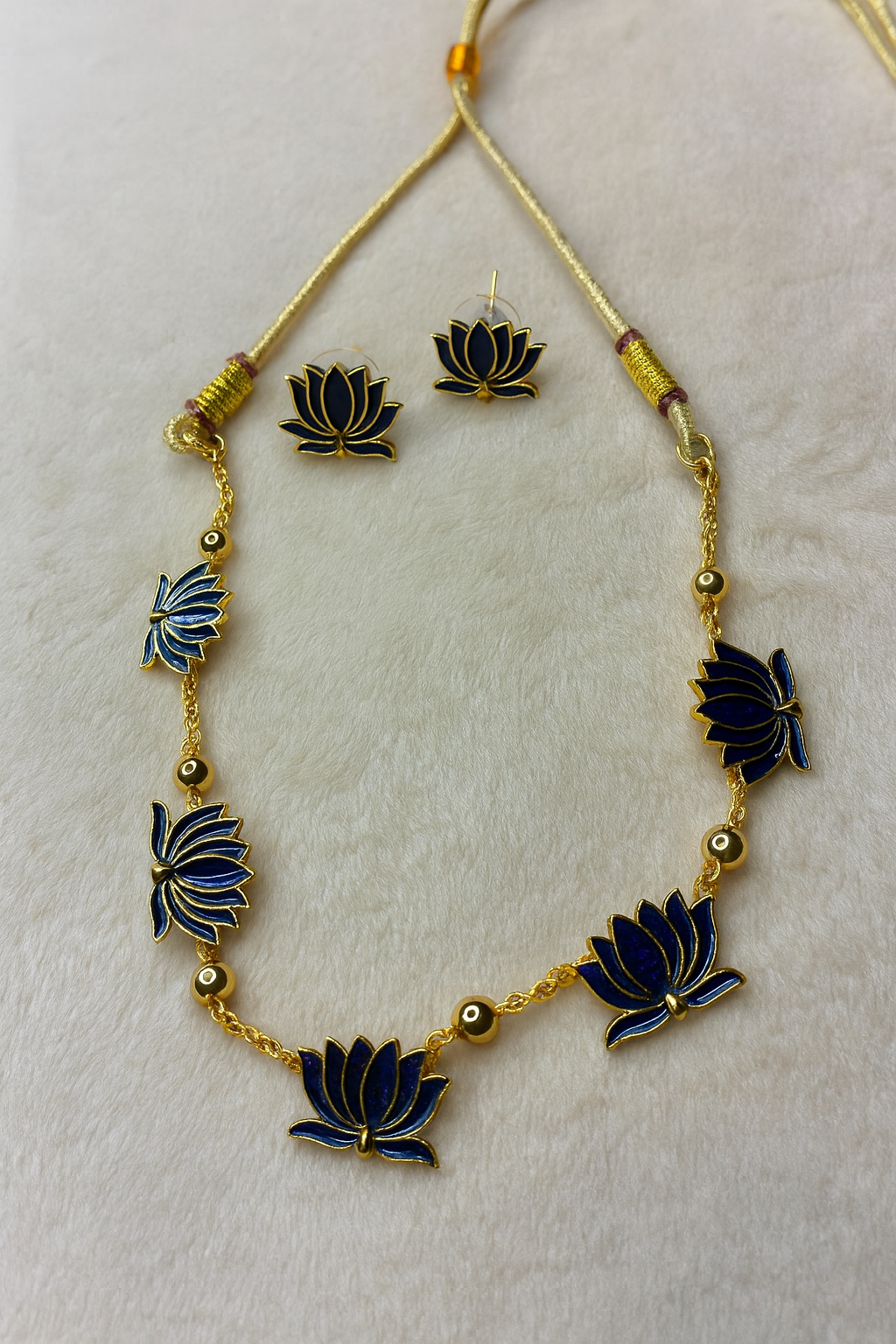 NEW STOCK arrived Lotus motif ONAM Special Neck piece with ear rings