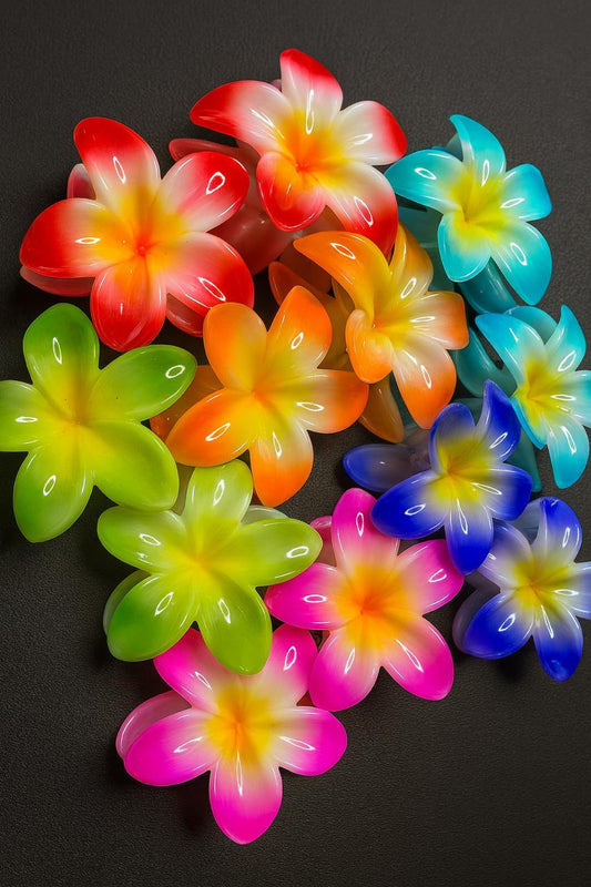 NEW STOCK!!! CHEMPAKA Flower style Hair clips Multi Coloured
