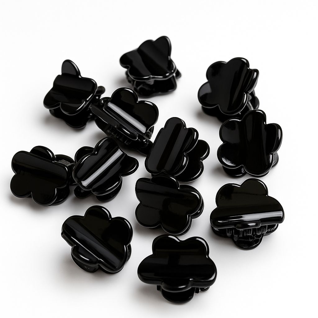 NEW Collection|Small Flower Clips black and Elegant