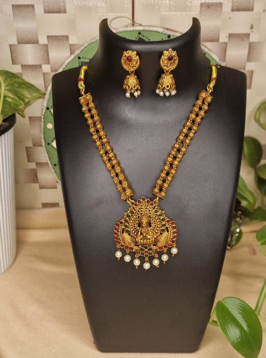 NEW Stock|Traditional temple jewellery Lekshmi Mala two layered with Earring