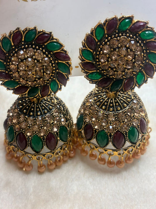 NEW ARRIVAL Sun chakra Motif temple jewellery Jhumka/Jimmikki