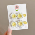 NEW ARRIVAL!Sweet Elegant Hairpin Women's Cute Egg Blossom Cherry Blossom Rubber Tendon Side Clip Broken Hair Artifact Bangs Hairpin Clip Headdress